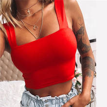 Square Neck Tank Top Vests for Women Summer Clothes Basic Solid Color Sleeveless Casual Slim Sexy Backless Crop Tops 2021 Female 2024 - buy cheap