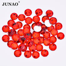 JUNAO 3 6 8 10 mm Red Color Nail Rhinestones Acrylic Stones Non Sewing Round Crystals Flatback Clear AB Strass for Clothes Craft 2024 - buy cheap
