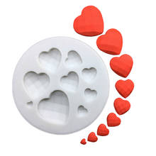 Molde de silicona con forma de corazón para hornear magdalenas, herramientas de decoración de pasteles, Fondant 2024 - compra barato