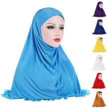 Muslim Women Hijab Rhinestone Head Scarf Islamic Shawl Wrap Pullover One Piece Amira Hijabs Prayer Cap Hat Arab Chest Cover Hats 2024 - buy cheap