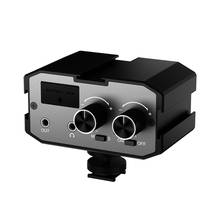 Comica-adaptador mezclador de Audio estéreo Mono CVM-AX1, micrófono para DSLR, Canon, EOS, T6, Nikon, D3300, amplificador de canales ual, Conector de 3,5 MM 2024 - compra barato