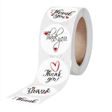 5000Piece wholesale 1 inch Roll sealing stickersThank you flower pattern sticker white label Black letter red round 25MM 2024 - buy cheap