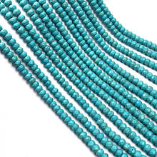 Contas soltas de pedra em forma de ábaco, seção azul e turquesa natural para confecção de joias faça você mesmo, acessórios de pulseira e colar 2024 - compre barato