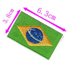 Patch bordado de bandeira brasileira 6.3cm de largura, costura em ferro de alta qualidade com suporte traseiro/decoração/terra/greensward/futebol 2024 - compre barato