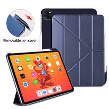 Case For iPad Pro 12.9 2020 With Pencil Holder PU Leather Cover Hard PC Back Smart Case For iPad Pro 11 2020 2024 - buy cheap