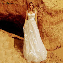 Smileven Beach Wedding Dress 2021 Sexy Spaghetti Straps Lace Applique Wedding Gowns Long Princess Bride Dress Vestido de noiva 2024 - buy cheap