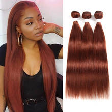 Brown Human Hair Bundles Brazilian Straight Human Hair Weave Bundles Inch Remy Hair Extensions pcs, Remy Human Hair bundles, kemy Hair fashion, Auburn Brown 33 color, 8-26 inches 2024 - buy cheap