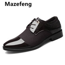 Mazefeng marca masculino vestido sapatos plus size 38-48 homens negócios sapatos planos preto marrom respirável baixo superior sapatos de escritório formal 2024 - compre barato