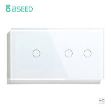 BSEED-interruptores de luz de pared, 1/2 entradas, 2 vías, 3 entradas, pantalla táctil, estándar de la UE, Blanco, Negro, dorado, Sensor 2024 - compra barato