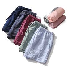 Summer Solid Color Couple Shorts Cotton Crepe Men's and Women's Gauze Sleep Shorts Pink Women Bottoms Pants Pantalon Ete Femme 2024 - buy cheap