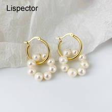 Lispector 925 Sterling Silver Baroque Natural Shell Pearl Hoop Earrings for Women Luxury Round Circle Wreath Earrings Jewelry 2024 - buy cheap