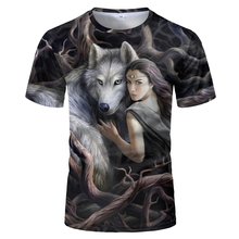Мужские крутые футболки 3D с животным принтом изображением волка футболки летняя мода Harajuku повседневные футболки с коротким рукавом, с круглым вырезом футболки 2024 - купить недорого