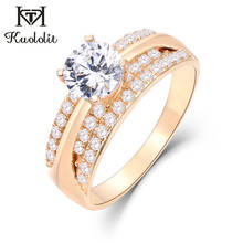 Kuololit-anillo de oro amarillo de 14 quilates y 10K para mujer, sortija de compromiso con gema de moissanita 100% Natural, hecho a mano, joyería fina 2024 - compra barato
