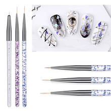 PinPai 3Pcs/set Nail Art UV Gel Brush Crystal Acrylic Thin Liner Drawing Pen Painting Stripes Flower Nail Art Manicure Tools 2024 - buy cheap