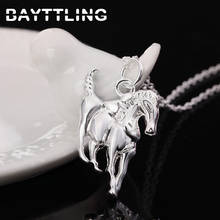 BAYTTLING-collar con colgante de caballo fino para mujer y hombre, de Plata de Ley 925 de 18 pulgadas, regalo de fiesta, joyería de boda 2024 - compra barato