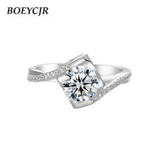 BOEYCJR-Anillo de plata de primera ley con forma de corazón para mujer, sortija de compromiso, plata esterlina 925, Circonia cúbica, zirconia, circonita, zirconita, circón, color moissanita, VVS1 2024 - compra barato