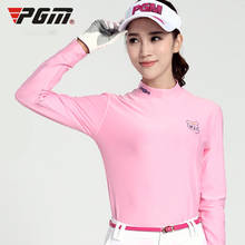 Pgm Женская Солнцезащитная рубашка для гольфа с длинными рукавами, футболка с круглым вырезом, дышащая одежда для гольфа, спортивная одежда AA60473 2024 - купить недорого