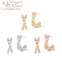 SHADOWHUNTERS Original 925 Sterling Silver Cross Stud Earrings For Women Wedding Silver 925 X Earrings Fashion Jewelry Supplies 2024 - buy cheap