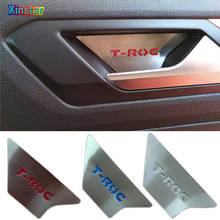 Emblema de acero inoxidable para coche, pegatina para manija interior, para VW, Volkswagen, TROC, T-ROC, 4 Uds. 2024 - compra barato