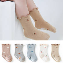 Soft Cotton Non Slip Socks for Girls Spring Autumn Kids Boys Socks  Flower Fruit Cute Prined Baby Socks for 0-12M 2024 - buy cheap