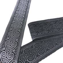 7 Yards 5CM Woven Jacquard Ribbon Embroidery Webbing Vintage Ethnic Lace SIlver Black Geometric Pattern For Curtain Clothing 2024 - buy cheap