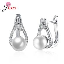 Korean Trend Women Temperament Pearl Full Rhinestone Hoop Earrings Wedding Ins Hot Piercing Ear Hooks Jewelry 2024 - buy cheap