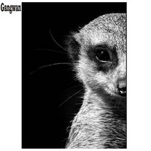 mbroidery animal black white 5d diy diamond painting Meerkat cross stitch full square round mosaic diamond rhinestones picture 2024 - buy cheap