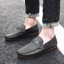 Sapatos masculinos de couro legítimo, mocassim em cadarço casual para homens, sapatos sem salto, chaussure homme i 2024 - compre barato