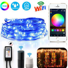 Tira de luces LED RGB para decoración del hogar, lámpara inteligente con WiFi, USB, multicolor, temporizador, decoración del banquete de boda, 5/10/20M, 5V 2024 - compra barato