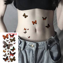 Водостойкая Временная тату-наклейка ins, разнообразные бабочки, сексуальное боди-арт флэш-тату, искусственная тату для женщин и мужчин 2024 - купить недорого