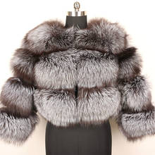 OFTBUY 2021 New Fashion Brand Real Fur Coat Winter Jacket Women Natural Silver Fox Fur Outerwear Thick Warm Streetwear Luxury 2024 - buy cheap