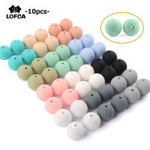 LOFCA 10pcs/lot 15mm silicone leather look beads  Silicone Leatherette look beads Baby Teething Beads DIY Chewable Teething 2024 - buy cheap