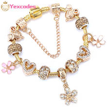 Gold color Crystal Flower Women Bracelet Fashion DIY Silver Plated Snake Bone Chain Brand Bangles Gifts Direct Delivery 2024 - buy cheap
