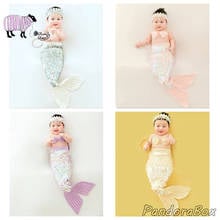 Newborn Photography Props Mermaid Outfits  Baby Girl Birthday Party Photo Shoot Studio Posing Clothes Backdrop Blanket Set Prop 2024 - buy cheap