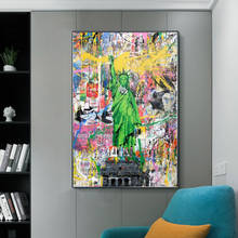 Graffiti Art Statue of Liberty Canvas Painting Abstract Posters and Prints Wall Art Picture for Living Room Home Decor Cuadros 2024 - buy cheap