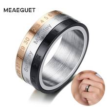 Stainless Steel Men's Spinner Ring To Relieve Worry Thumb Anxiety Meditation Calendar Design Boyfriend Gifts 2024 - buy cheap