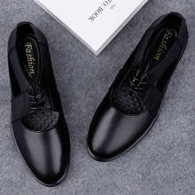 Zapatos de cuero con punta en pico para hombre, calzado suave y transpirable, con agujeros, color negro y marrón, para verano, 2021 2024 - compra barato