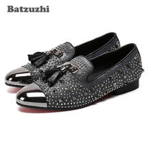 Mocasines de cuero con diamantes de imitación para hombre, zapatos planos con punta plateada, de vestir, para boda, talla grande US46 2024 - compra barato