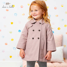 DB16027 dave bella winter baby girls fashion button solid pockets padded coat children tops infant toddler outerwear 2024 - buy cheap