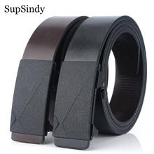 SupSindy Leather Belts for men Cowhide luxury Automatic Buckle Belt Casual genuine leather man's belt Jeans Waistband male strap 2024 - buy cheap