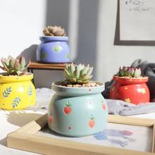 Succulent Plant Pot with Hole Floral Design Ceramic Planters Flowerpot Lovely Home Garden Bonsai Pots Gift Desktop Decor 2024 - buy cheap