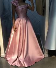 ANGELSBRIDEP-vestido De noche largo De un hombro, vestido De fiesta Rosa sucio, diseño Simple, satén, barato 2024 - compra barato