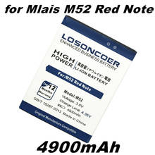 Losoncoer bateria para celular m52, bateria de 4900mah para telefone mluxuosa m52 note vermelha 2024 - compre barato