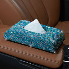 1 Piece Universal Bling Crystal Diamond Rhinestone Car Paper Towel Box Tissue Box 2024 - buy cheap
