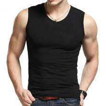 Fashion Men Tops Solid Color Sleeveless Round Neck Vest Fitness Tank Top Undershirt Men Waistcoat футболка 2021 2024 - buy cheap