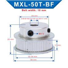 Polea de sincronización de MXL-50T, accesorio con ranura para rueda de 11mm de ancho, 5/6/8/10/12/14/15/16/17mm, combina con ancho de 10mm, MXL, 1 unidad 2024 - compra barato