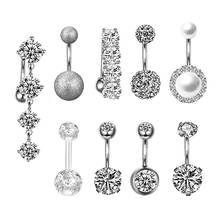 9pcs/set Body Jewelry for Women Zircon Stainless Steel Navel Pircing Belly Button Rings Ombligo Fashion Belly Ring Accesorios 2024 - buy cheap