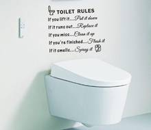 Toilet Rules English Words Bathroom Decor Wall Stickers Vinyl Art Decals Home Room Decoration 2024 - buy cheap