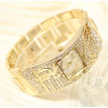 Reloj de pulsera de cuarzo con diamantes de imitación para mujer, accesorio de marca de lujo a la moda, relojes de pulsera sencillos, femenino 2024 - compra barato