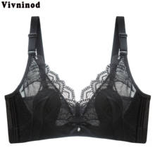 Wire Free Ladies Brassiere 3/4 Push up Cup Plus Size Bra 95C 44C Seamless Ultra-Thin Bralette Sexy Lace Lingerie Women Underwear 2024 - buy cheap